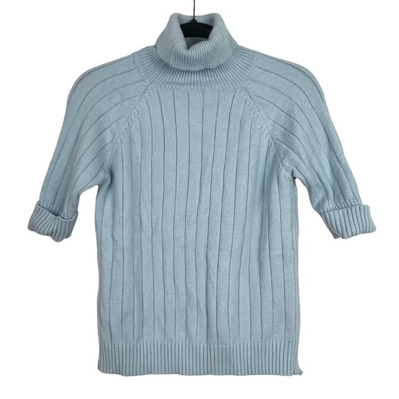 FX Blue Ribbed Turtleneck Sweater Approx XS - Picture 1 of 8